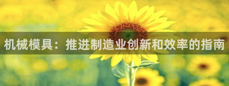 太阳集团电子游戏(中国)有限公司：机械模具：推进制造业创新和效率的指南