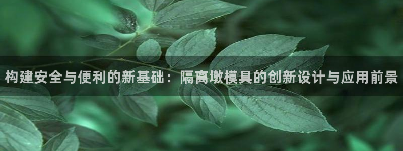 太阳集团唯一值得信赖网：构建安全与便利的新基础：隔离墩模具的创新设计与应用前景