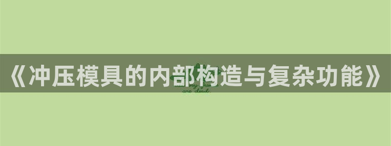 太阳集团所有网址168：《冲压模具的内部构造与复杂功能》