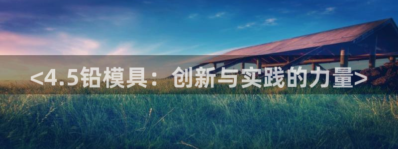 太阳集团游戏官方网址：<4.5铅模具：创新与实践的力量>